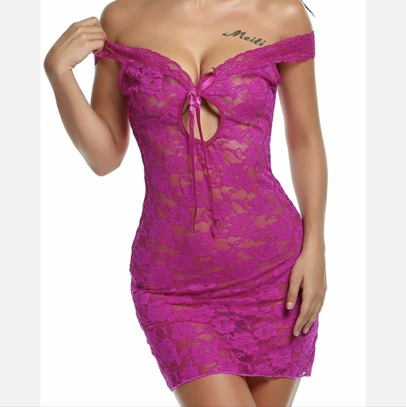 US FAST Sexy Lace Lingerie Women Babydoll Dress Sleepwear Nightwear G-string - Picture 2 of 8